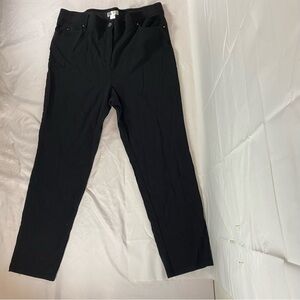 89th + Madison Black Zip-Front Dress Slacks | Size 22W